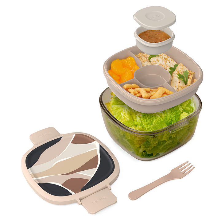 Bentgo Glass Prints All-in-One Salad Container J7