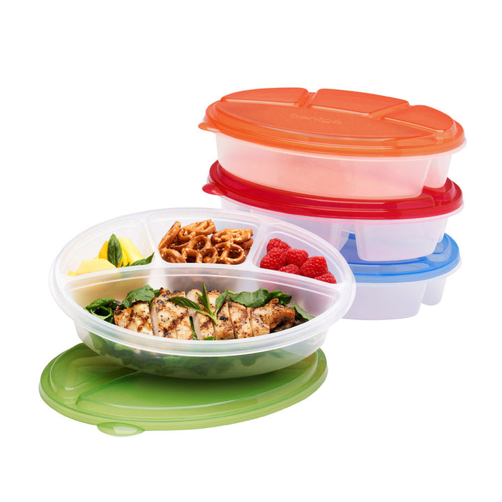 Bentgo Easyboxes 4-Compartment Oval Containers 8-Piece Set A8