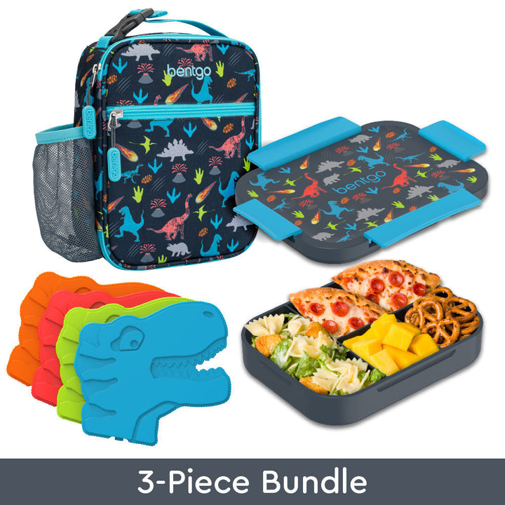 Bentgo Kids Snap & Go Lunch Box, Insulated Lunch Tote, & Ice Packs O9