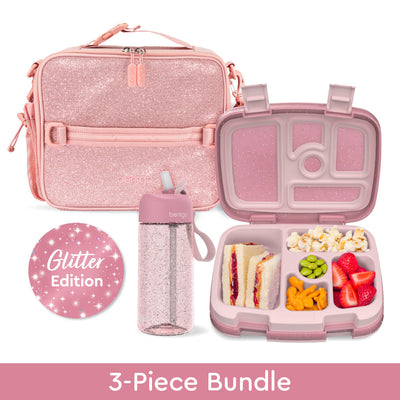 Bentgo Kids Glitter Lunch Set - Petal Pink Glitter
